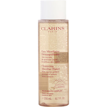 Clarins cleansing micellar water with alpine golden gentian & lemon balm extracts - sensitive skin  --200ml/6.7oz